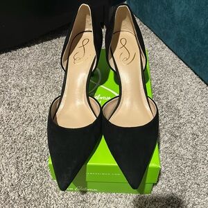 New Sam Edelman Black Suede Slingbacks